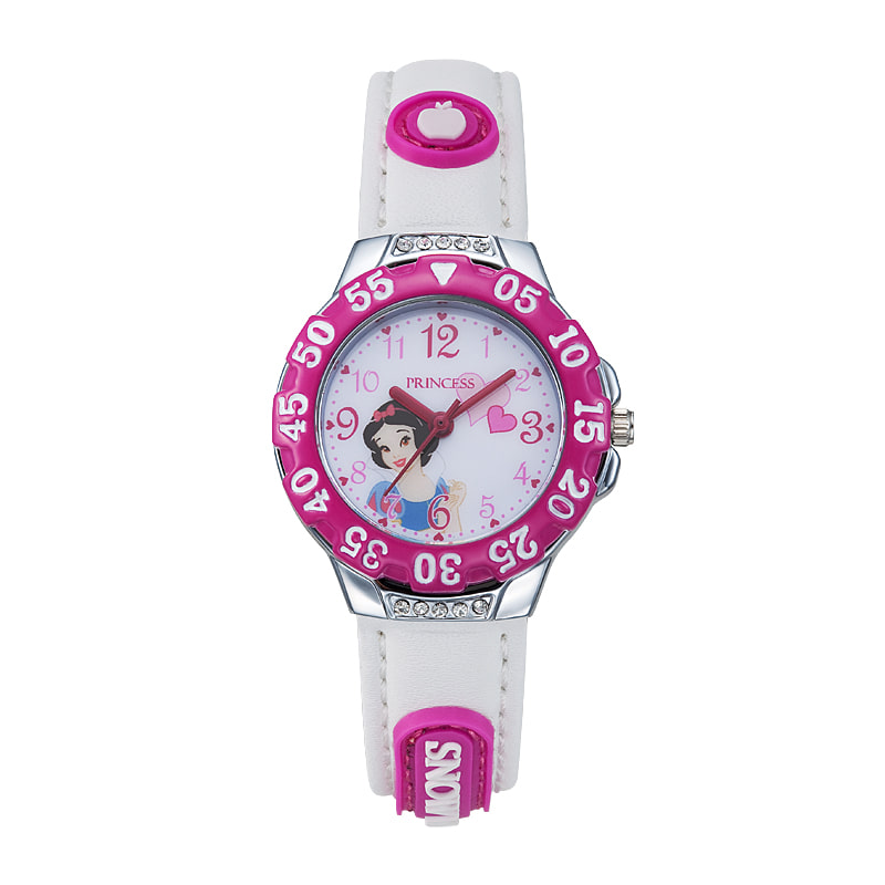 디즈니 OW-089SW 백설공주 핑크 어린이용 가죽시계 33mm 타임메카